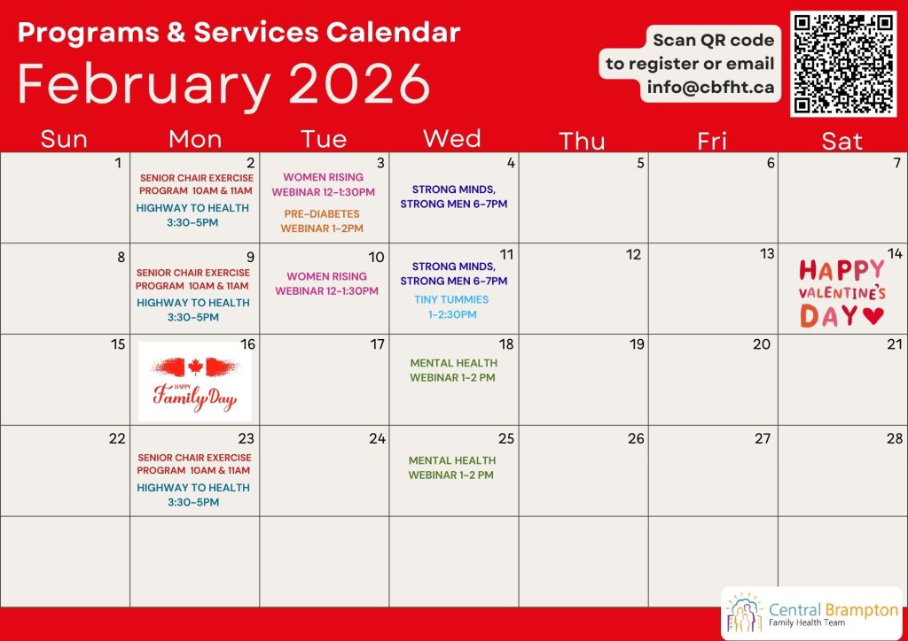 February Calendar of Programs and Services